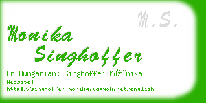 monika singhoffer business card